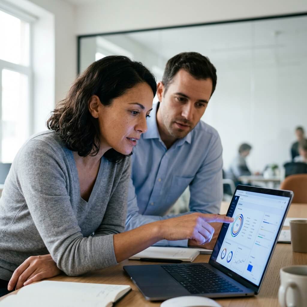 The Cornflower AI team reviewing visibility reports